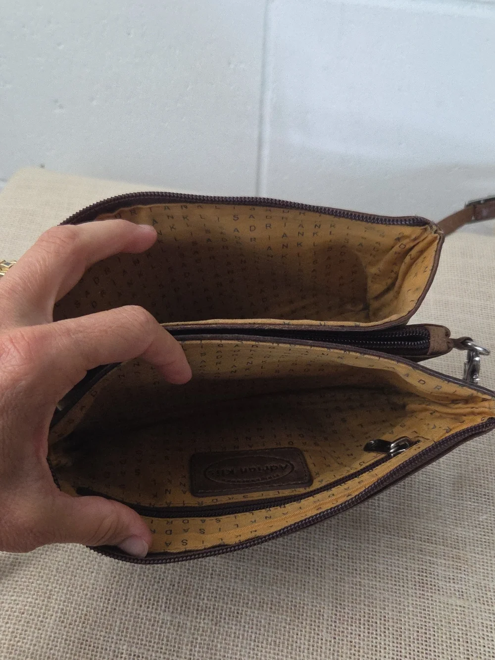 Adrian Klis Bison Leather Handcrafted Artisan Organizer Crossbody Bag